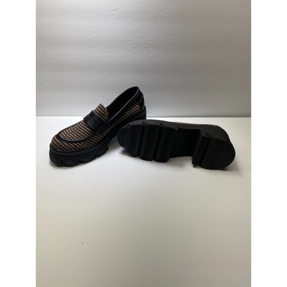 Steve Madden Women's Beth Heel Brown Plaid Loafer Sz 10 - Picture 6 of 6